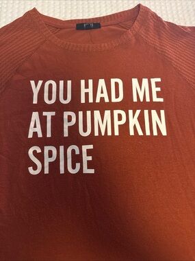 You Had Me At Pumpkin Spice Graphic Tee - Rust Orange